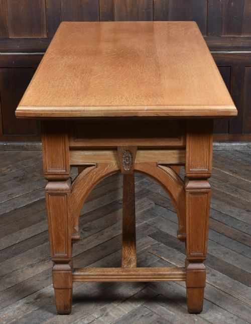 GOTHIC REVIVAL OAK ALTAR TABLE BY J G W SONS LTD OF EDINBURGH - ADDITIONAL PHOTO 6