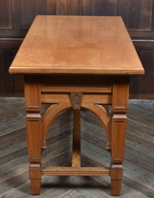 GOTHIC REVIVAL OAK ALTAR TABLE BY J G W SONS LTD OF EDINBURGH - ADDITIONAL PHOTO 8