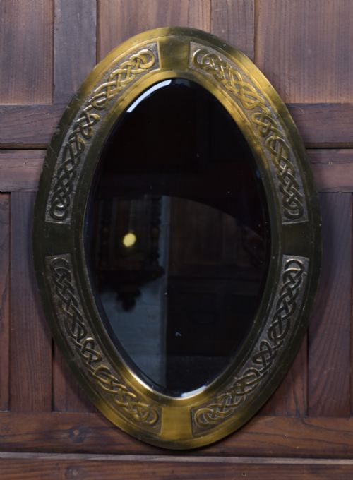 ARTS CRAFTS OVAL WALL MIRROR - ADDITIONAL PHOTO 1