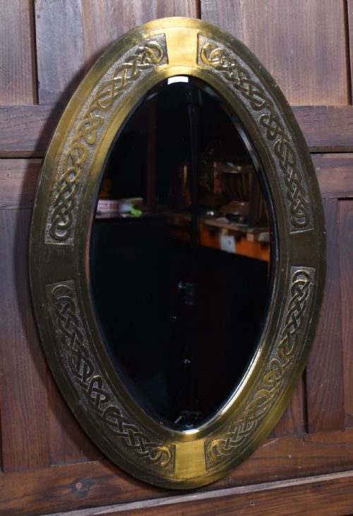 ARTS CRAFTS OVAL WALL MIRROR - ADDITIONAL PHOTO 2
