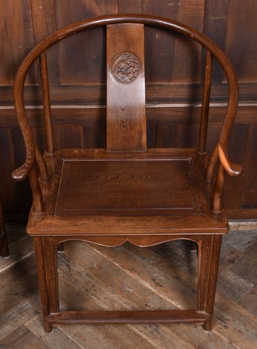 PAIR OF CHINESE HORSESHOE ARMCHAIRS - ADDITIONAL PHOTO 2