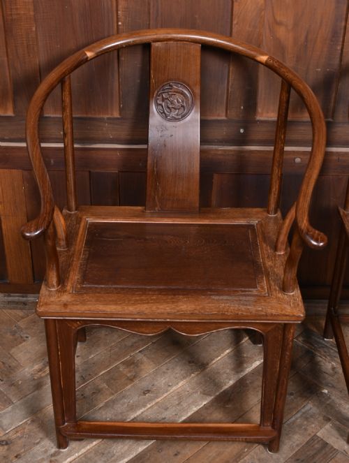 PAIR OF CHINESE HORSESHOE ARMCHAIRS - ADDITIONAL PHOTO 3