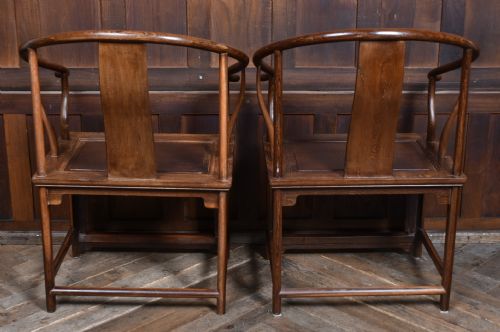 PAIR OF CHINESE HORSESHOE ARMCHAIRS - ADDITIONAL PHOTO 8