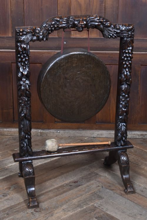 19th century floor standing dinner gong - CATEGORY: ANTIQUE MISCELLANEOUS - DATED 19TH CENTURY