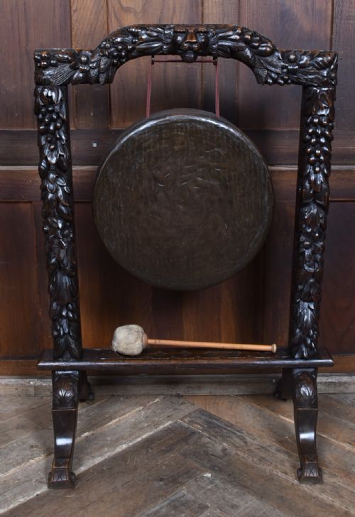 19TH CENTURY FLOOR STANDING DINNER GONG - ADDITIONAL PHOTO 1