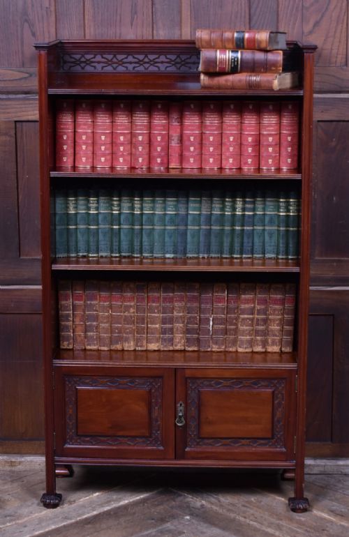 EDWARDIAN MAHOGANY BOOKCASE - ADDITIONAL PHOTO 1