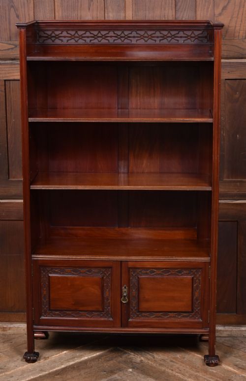 EDWARDIAN MAHOGANY BOOKCASE - ADDITIONAL PHOTO 2