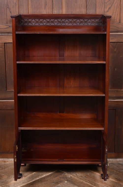 EDWARDIAN MAHOGANY BOOKCASE - ADDITIONAL PHOTO 8