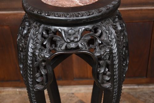 CHINESE MARBLE TOP VASE STAND - ADDITIONAL PHOTO 3