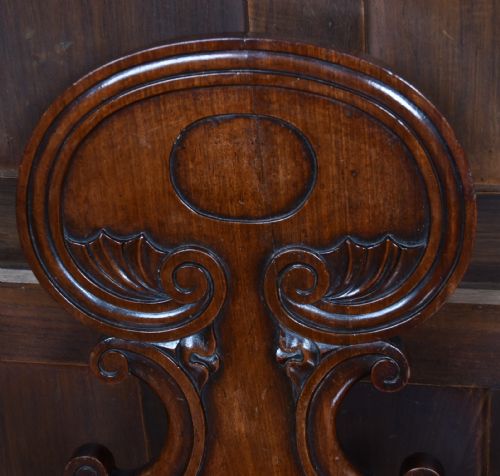 PAIR OF 19TH CENTURY MAHOGANY HALL CHAIRS - ADDITIONAL PHOTO 4