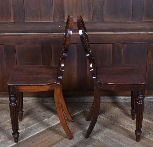 PAIR OF 19TH CENTURY MAHOGANY HALL CHAIRS - ADDITIONAL PHOTO 8