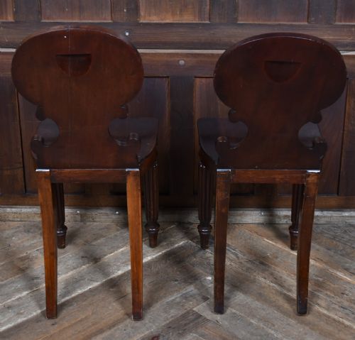 PAIR OF 19TH CENTURY MAHOGANY HALL CHAIRS - ADDITIONAL PHOTO 9