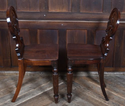 PAIR OF 19TH CENTURY MAHOGANY HALL CHAIRS - ADDITIONAL PHOTO 10