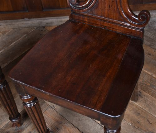 PAIR OF 19TH CENTURY MAHOGANY HALL CHAIRS - ADDITIONAL PHOTO 11