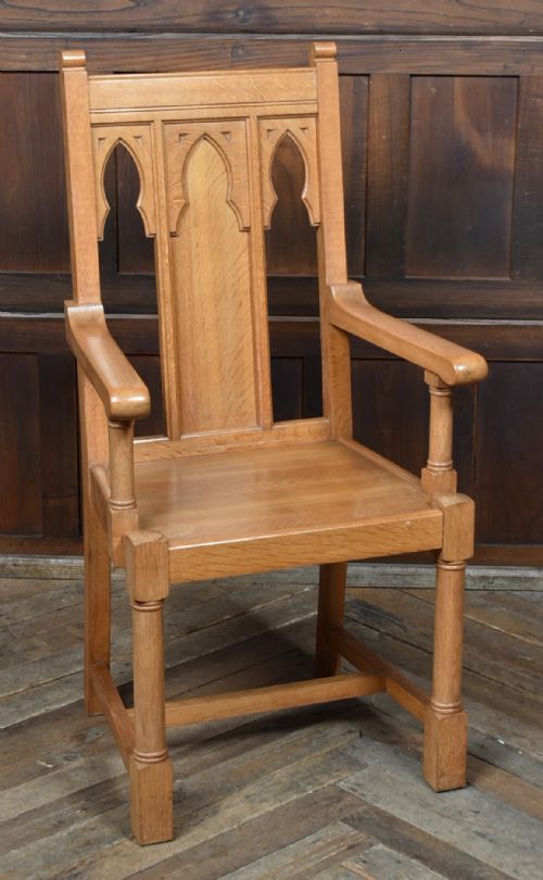 SCOTTISH OAK CHAPEL THRONE CHAIR