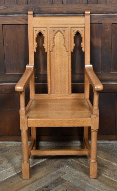 SCOTTISH OAK CHAPEL THRONE CHAIR - ADDITIONAL PHOTO 2