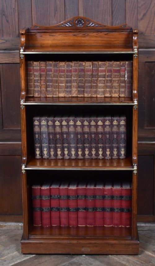 EDWARDIAN ROSEWOOD WATERFALL BOOKCASE - ADDITIONAL PHOTO 1