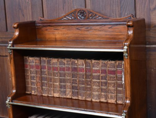 EDWARDIAN ROSEWOOD WATERFALL BOOKCASE - ADDITIONAL PHOTO 2