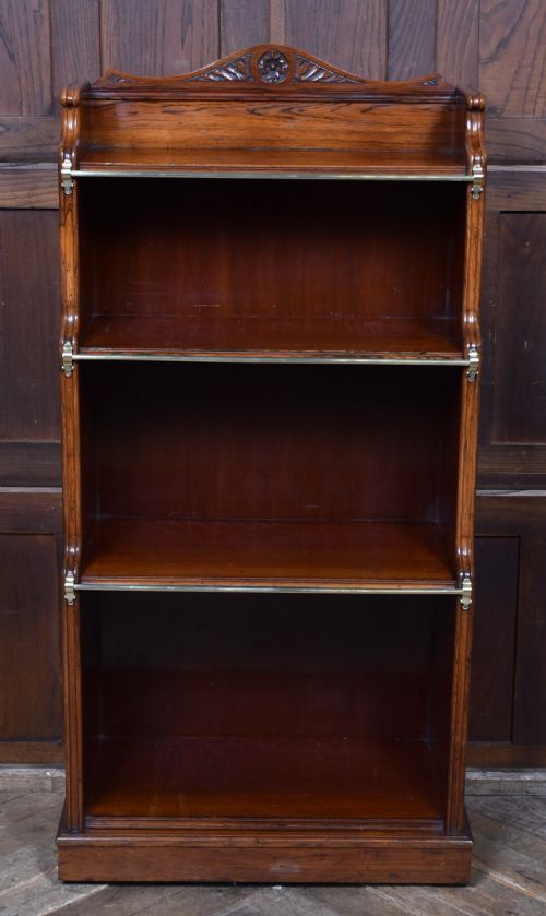 EDWARDIAN ROSEWOOD WATERFALL BOOKCASE - ADDITIONAL PHOTO 3