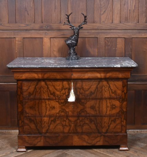 french burr walnut commode chest of drawers - CATEGORY: ANTIQUE CHEST OF DRAWERS - DATED 19TH CENTURY