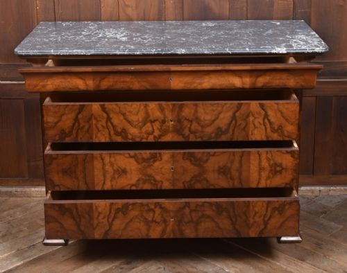 FRENCH BURR WALNUT COMMODE CHEST OF DRAWERS - ADDITIONAL PHOTO 3