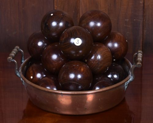 SET OF 16 SCOTTISH LABURNUM CARPET BOWLS - ADDITIONAL PHOTO 1
