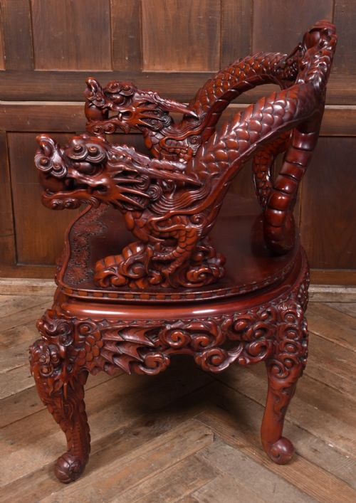 CHINESE CARVED DRAGON CHAIR - ADDITIONAL PHOTO 11