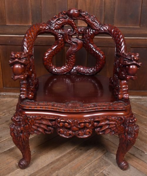 CHINESE CARVED DRAGON CHAIR - ADDITIONAL PHOTO 12