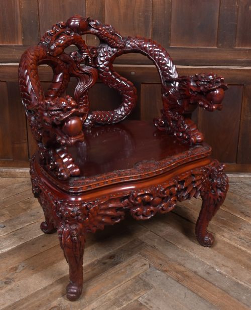 CHINESE CARVED DRAGON CHAIR - ADDITIONAL PHOTO 13