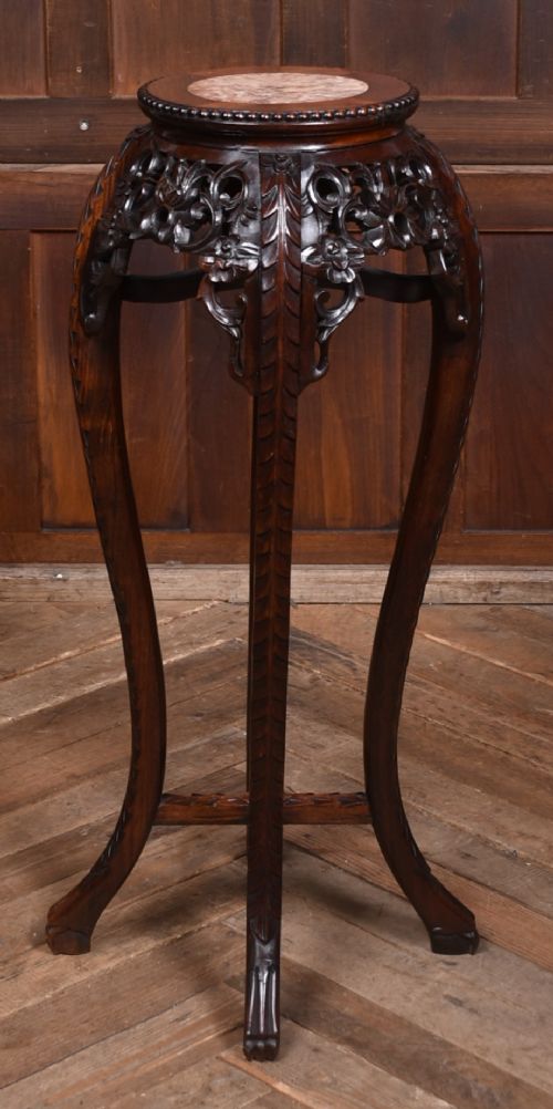 CHINESE MARBLE TOP PLANT VASE STAND