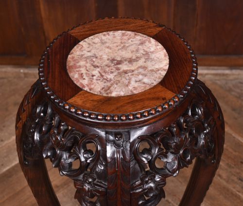 CHINESE MARBLE TOP PLANT VASE STAND - ADDITIONAL PHOTO 3