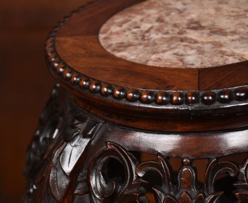 CHINESE MARBLE TOP PLANT VASE STAND - ADDITIONAL PHOTO 6