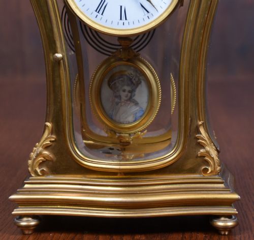 19THCENTURY FRENCH GILT MANTEL CLOCK WITH SIGNED RODIER MINIATURE - ADDITIONAL PHOTO 1