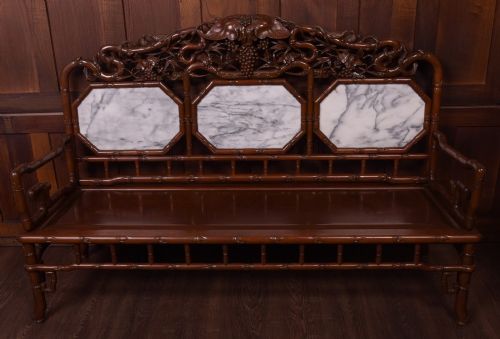 CHINESE CARVED HARDWOOD PARLOUR SUITE - ADDITIONAL PHOTO 3