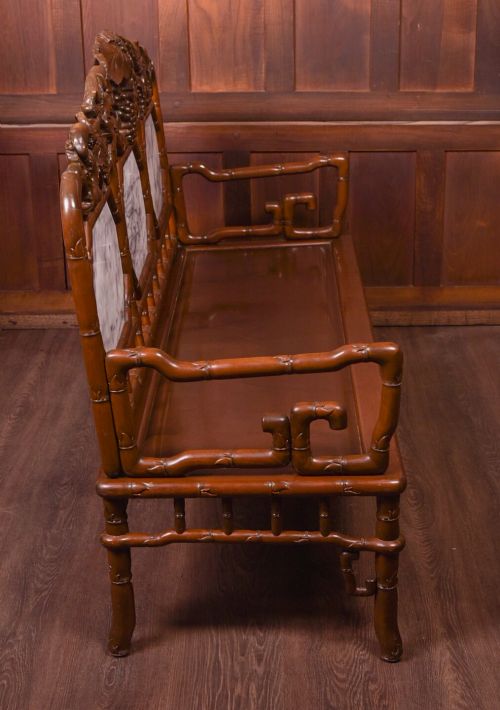 CHINESE CARVED HARDWOOD PARLOUR SUITE - ADDITIONAL PHOTO 5