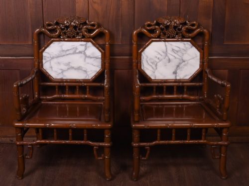 CHINESE CARVED HARDWOOD PARLOUR SUITE - ADDITIONAL PHOTO 7