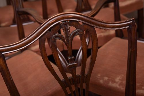 CARVED HEPPLEWHITESTYLE DINING CHAIRS SET OF EIGHT - ADDITIONAL PHOTO 1