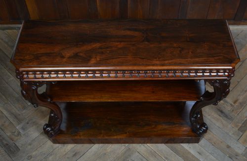 IRISH VICTORIAN ROSEWOOD CONSOLE TABLE BY ROBERT STRAHAN - ADDITIONAL PHOTO 5