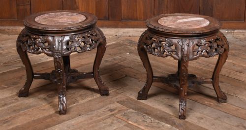 PAIR OF CHINESE MARBLETOP STANDS