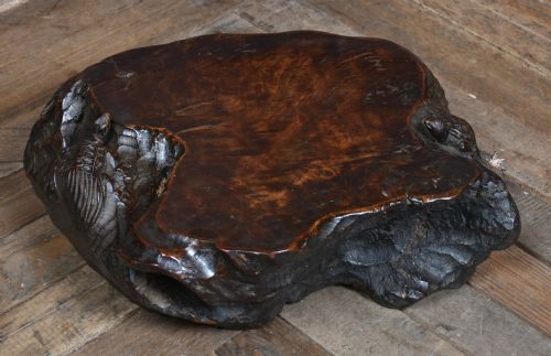 JAPANESE CARVED TURTLE BONSAI DISPLAY STAND - ADDITIONAL PHOTO 1