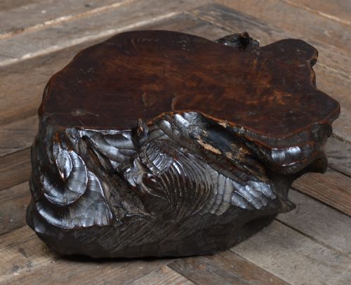 JAPANESE CARVED TURTLE BONSAI DISPLAY STAND - ADDITIONAL PHOTO 2