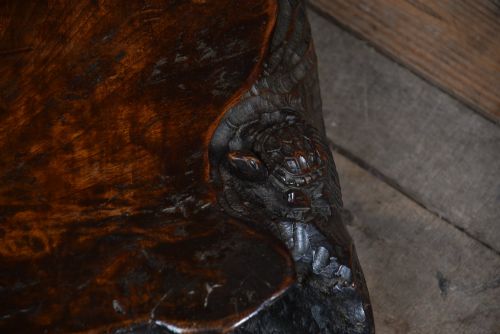 JAPANESE CARVED TURTLE BONSAI DISPLAY STAND - ADDITIONAL PHOTO 11