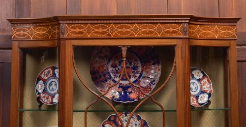 EDWARDIAN INLAID MAHOGANY DISPLAY CABINET - ADDITIONAL PHOTO 1