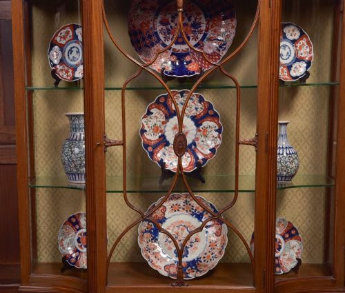 EDWARDIAN INLAID MAHOGANY DISPLAY CABINET - ADDITIONAL PHOTO 2