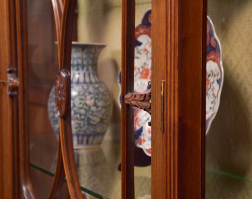 EDWARDIAN INLAID MAHOGANY DISPLAY CABINET - ADDITIONAL PHOTO 6
