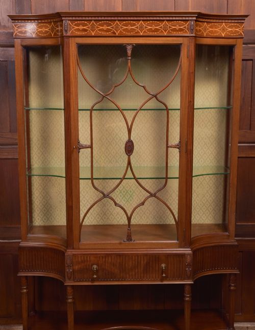 EDWARDIAN INLAID MAHOGANY DISPLAY CABINET - ADDITIONAL PHOTO 7
