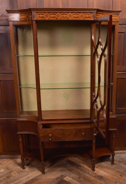 EDWARDIAN INLAID MAHOGANY DISPLAY CABINET - ADDITIONAL PHOTO 8