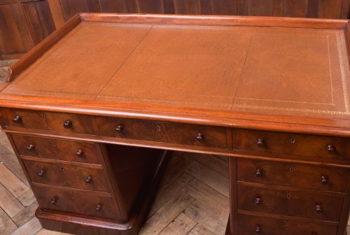 VICTORIAN MAHOGANY DESK WITH LEATHER TOP - ADDITIONAL PHOTO 3