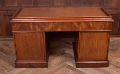 VICTORIAN MAHOGANY DESK WITH LEATHER TOP - ADDITIONAL PHOTO 7