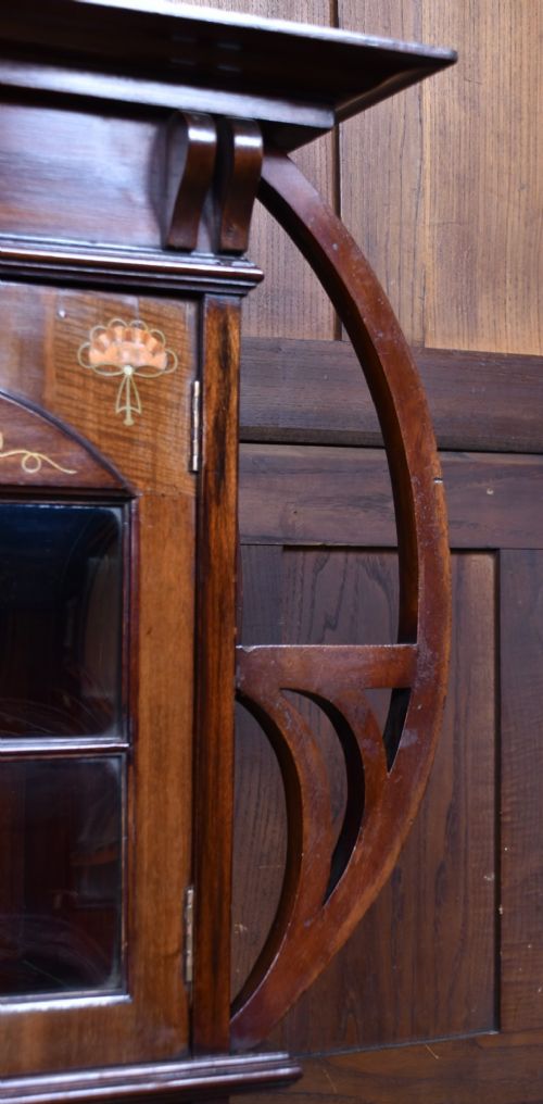 INLAID ART NOUVEAU MAHOGANY DISPLAY CABINET - ADDITIONAL PHOTO 7